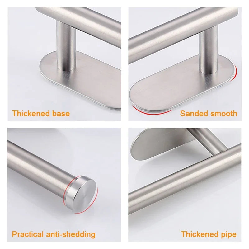 Self-Adhesive No-Drill Steel Toilet Paper Holder