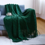 Nordic Textured Knitted Blankets with Tassels