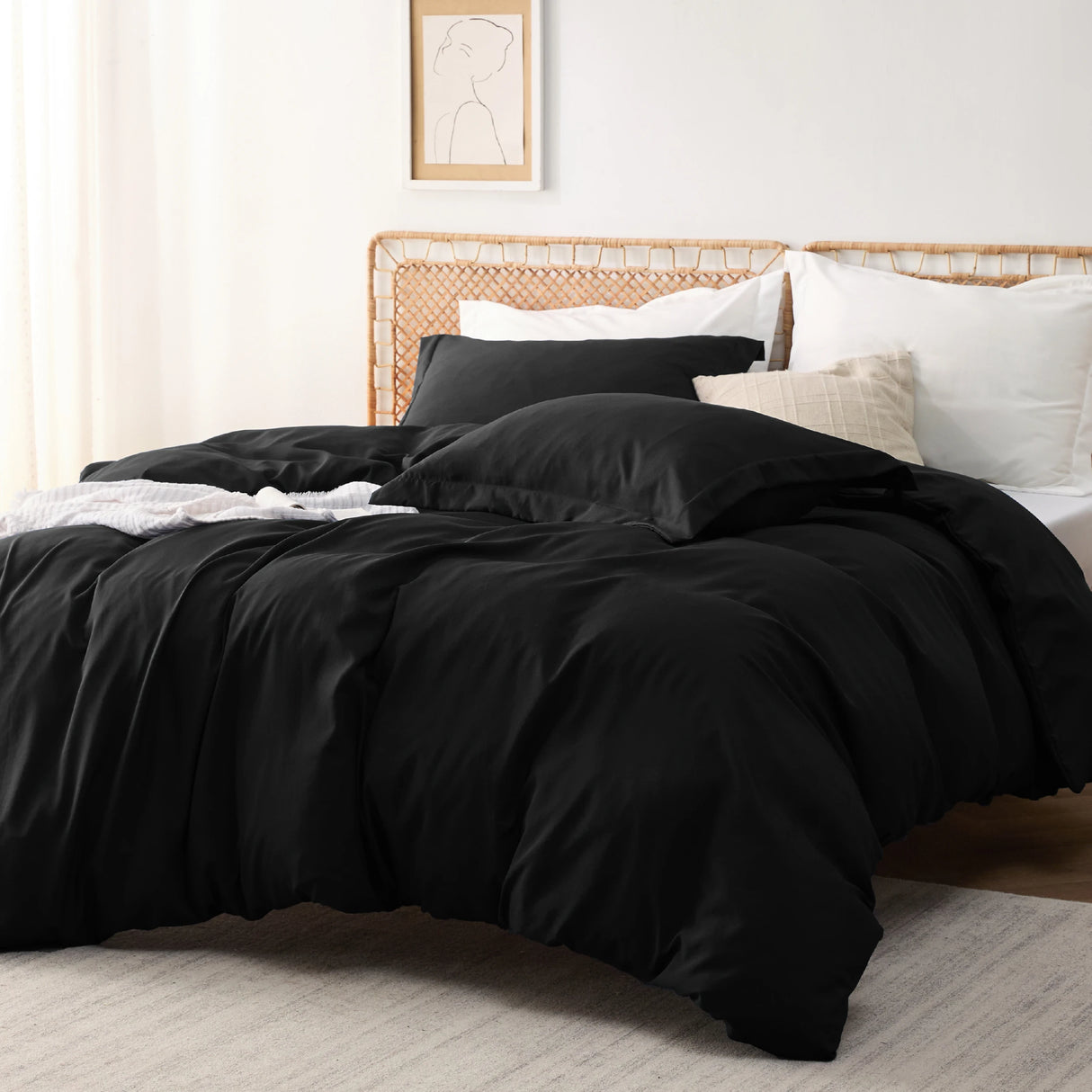 Bedsure Duvet Cover - Polyester & Rayon Derived from Bamboo Cooling Duvet Cover Set