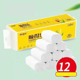 12 Rolls Premium Coreless Bathroom Tissue Paper - Disposable Face Tissues