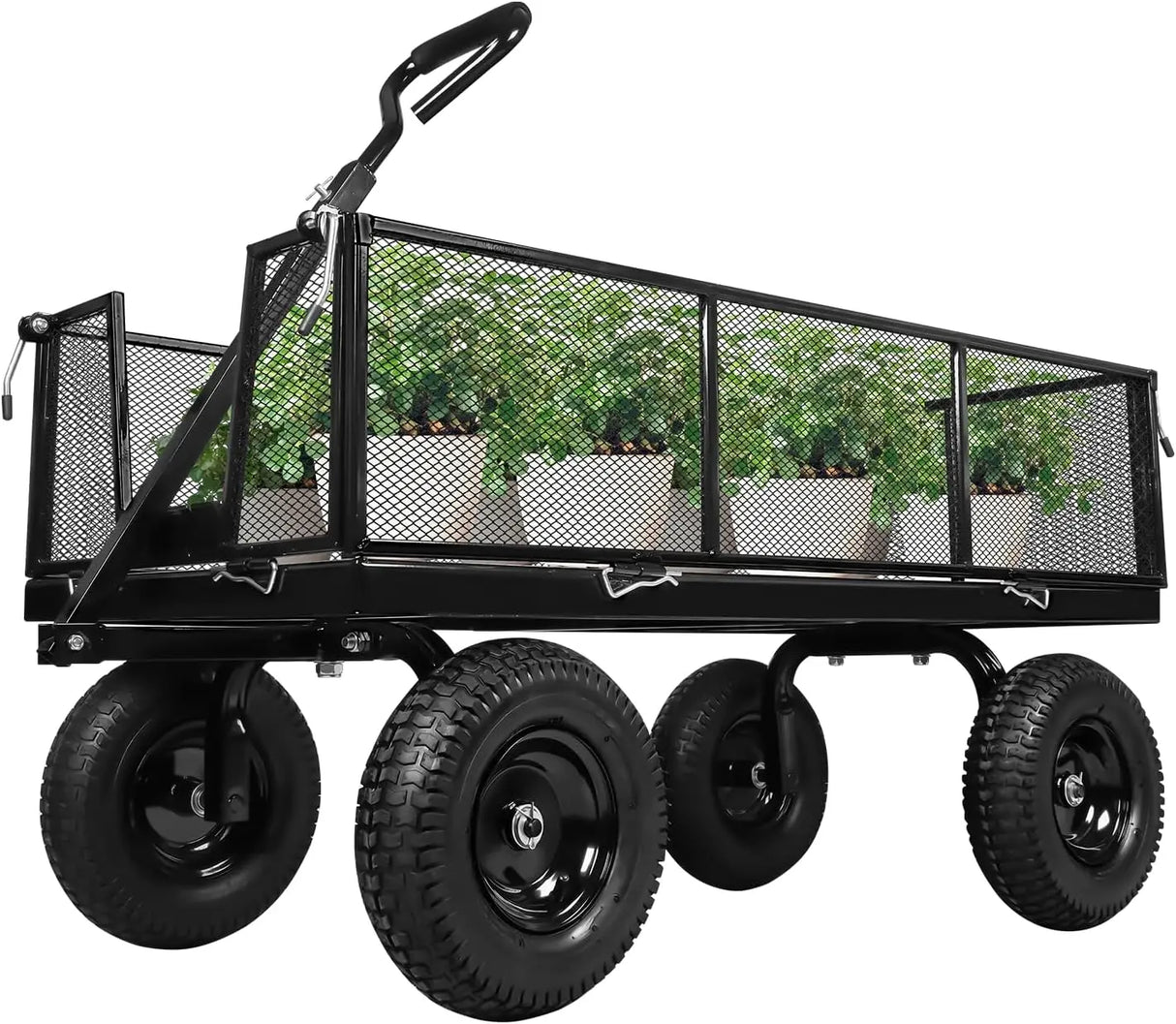 Heavy Duty 1100 Lbs Capacity Steel Garden Cart With 11.5 In Tire Utility Cart