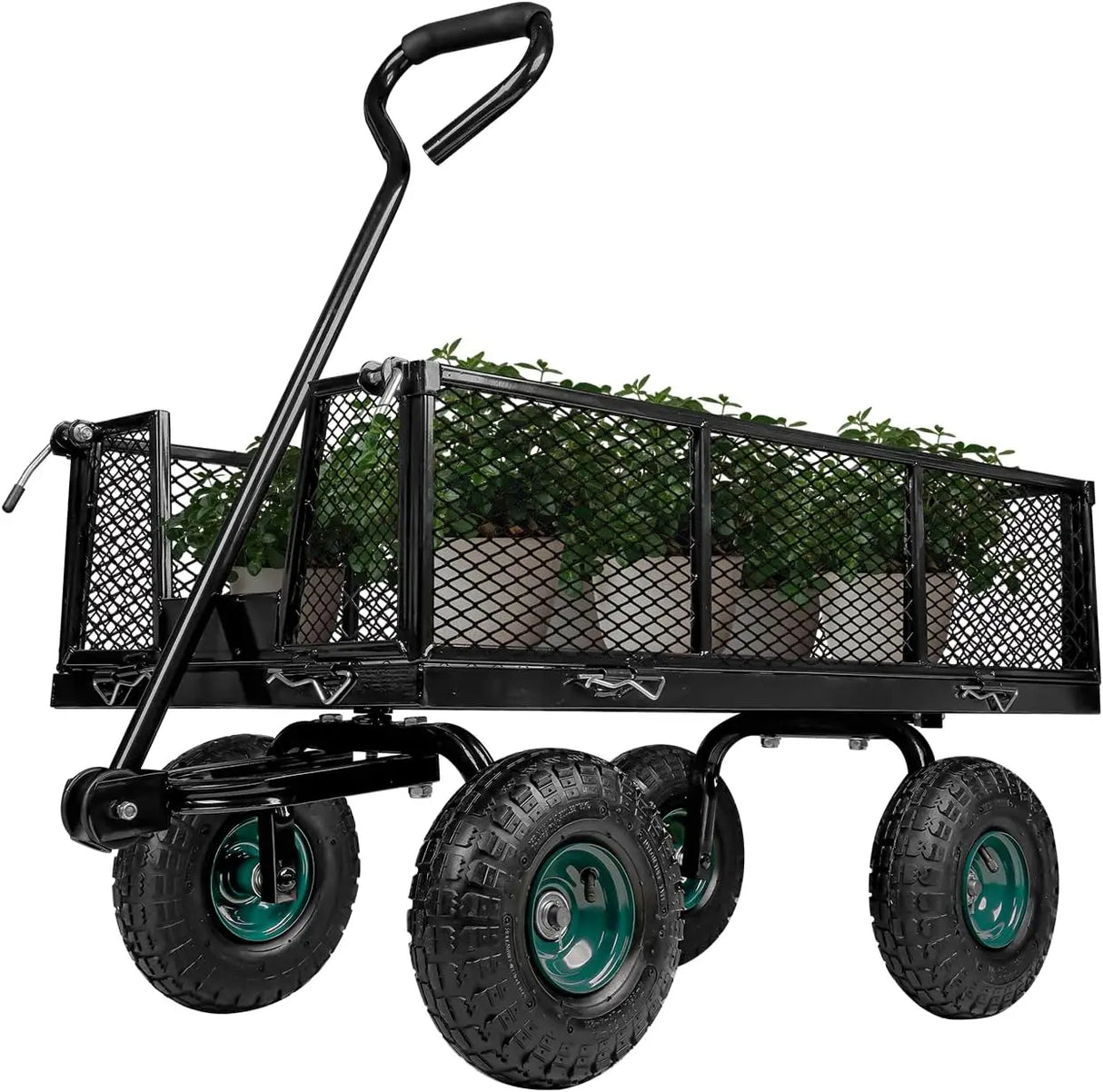 Heavy Duty 1100 Lbs Capacity Steel Garden Cart With 11.5 In Tire Utility Cart