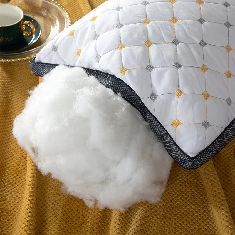 Full Sky Star Embroidered Fiber Pillow Core for Neck Protection