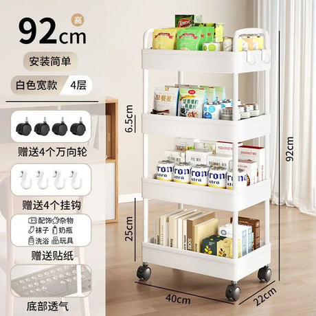 Trolley Rack Multi-Layer Mobile Multi-Functional Storage Rack