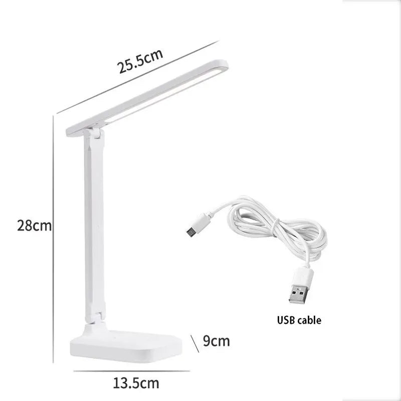 LED Touch Switch White Folding Desk Lamp