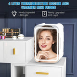 Cooseon 4L Mini Mirror Fridge, Beauty Makeup Skincare Refrigerator