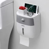 Portable Toilet Roll Paper Holder - Plastic Waterproof Double Layer Paper Dispense