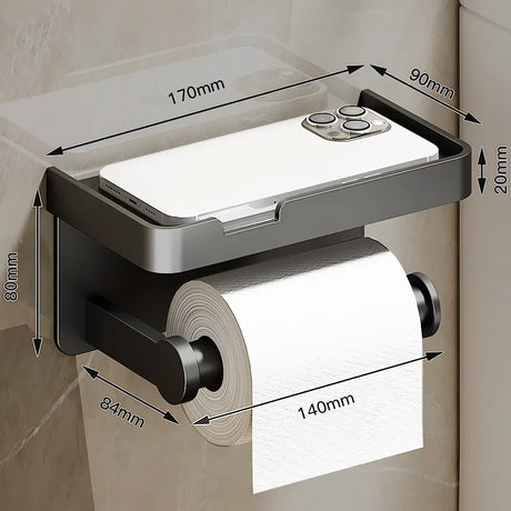 Wall-Mounted Aluminum Alloy Toilet Paper Holder