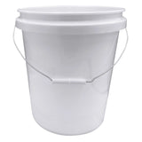 5-gallon plastic pail bucket - White molded from Low Melt Hdpe