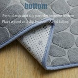 3D Non Slip Bathroom Mat Cobblestone Embossed Bath Mats