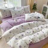 Cartoon Floral Duvet Cover Set - 3-piece cartoon heart-shaped devet