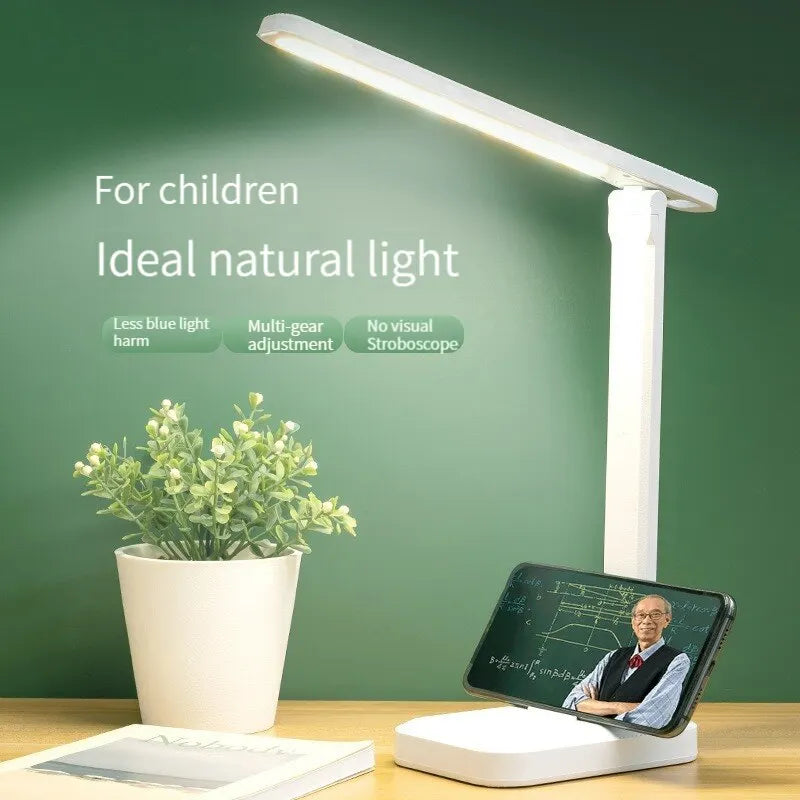 LED Touch Switch White Folding Desk Lamp