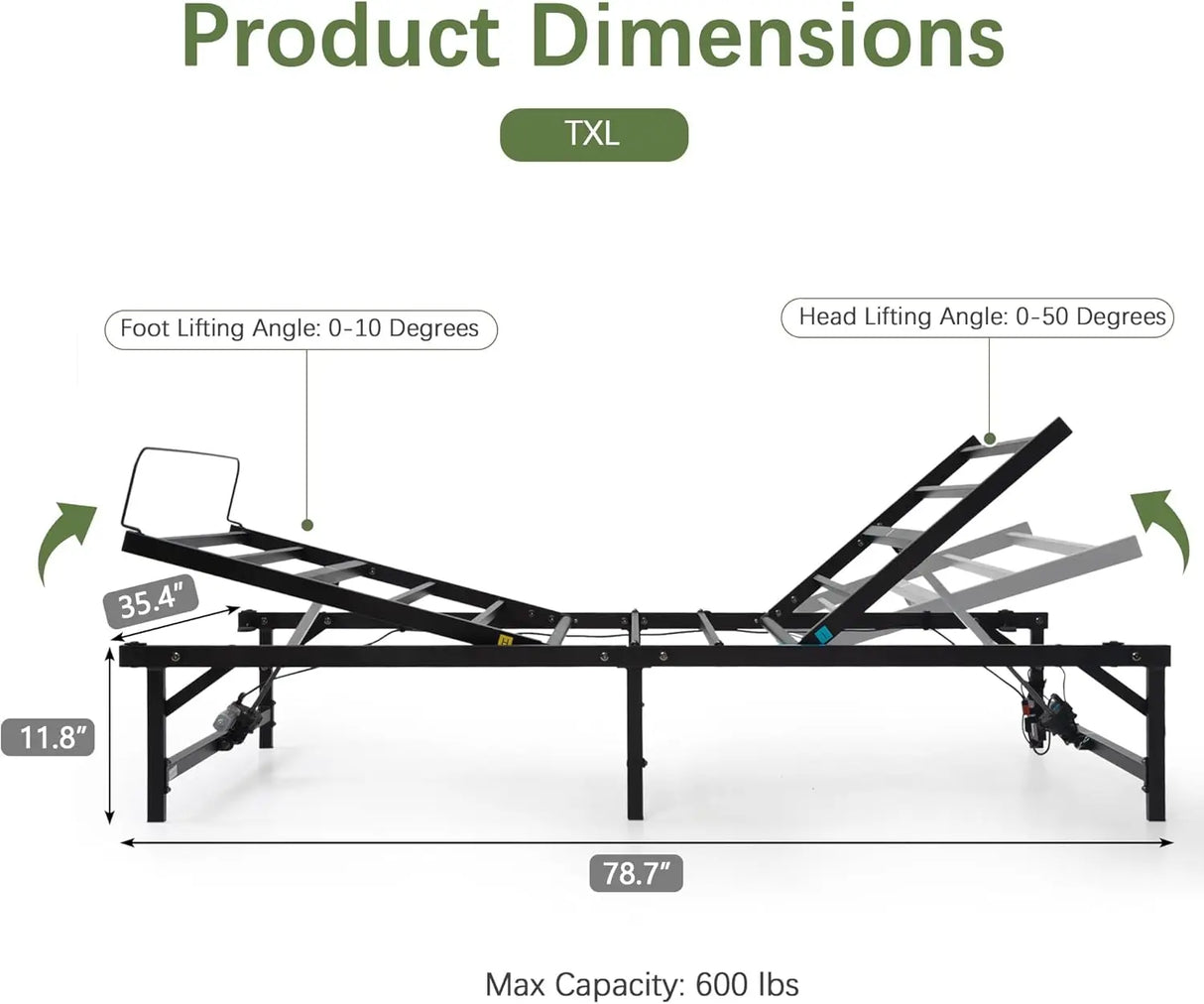 Adjustable Bed Frame - Twin XL Size Electric Adjustable Bed Base