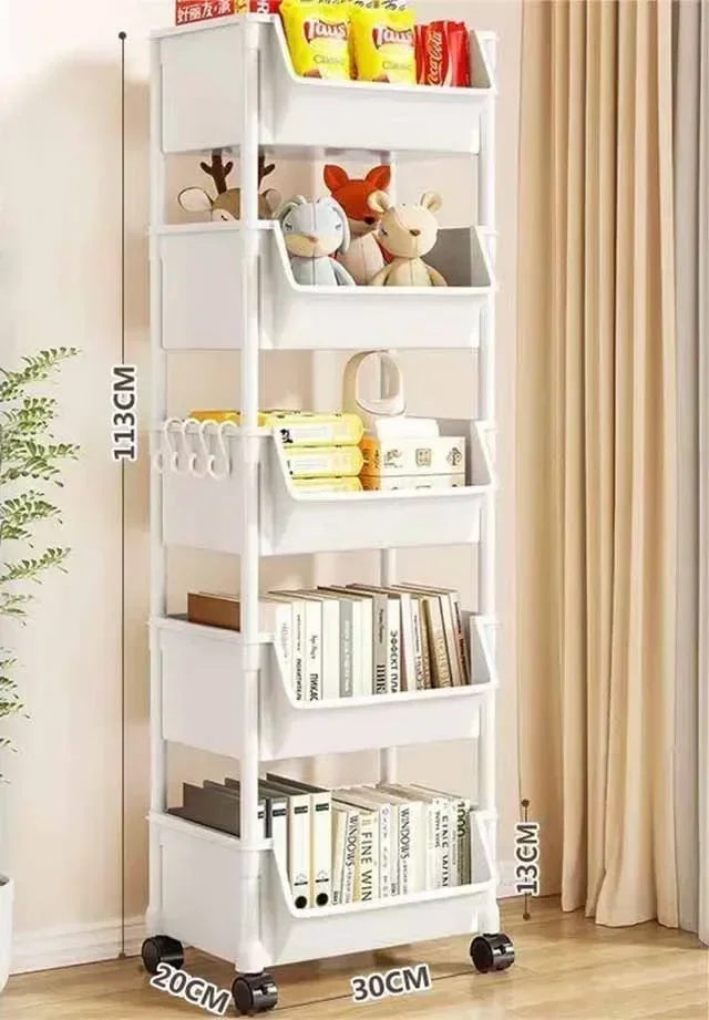 Trolley Bookshelf Kitchen Storage Rack