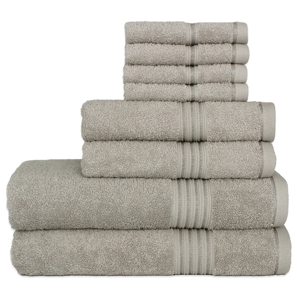 Colored Towel Set, 8 Pcs Pack | 2 Bath Towel, 2 Hand Towel, 4 Wash Cloth